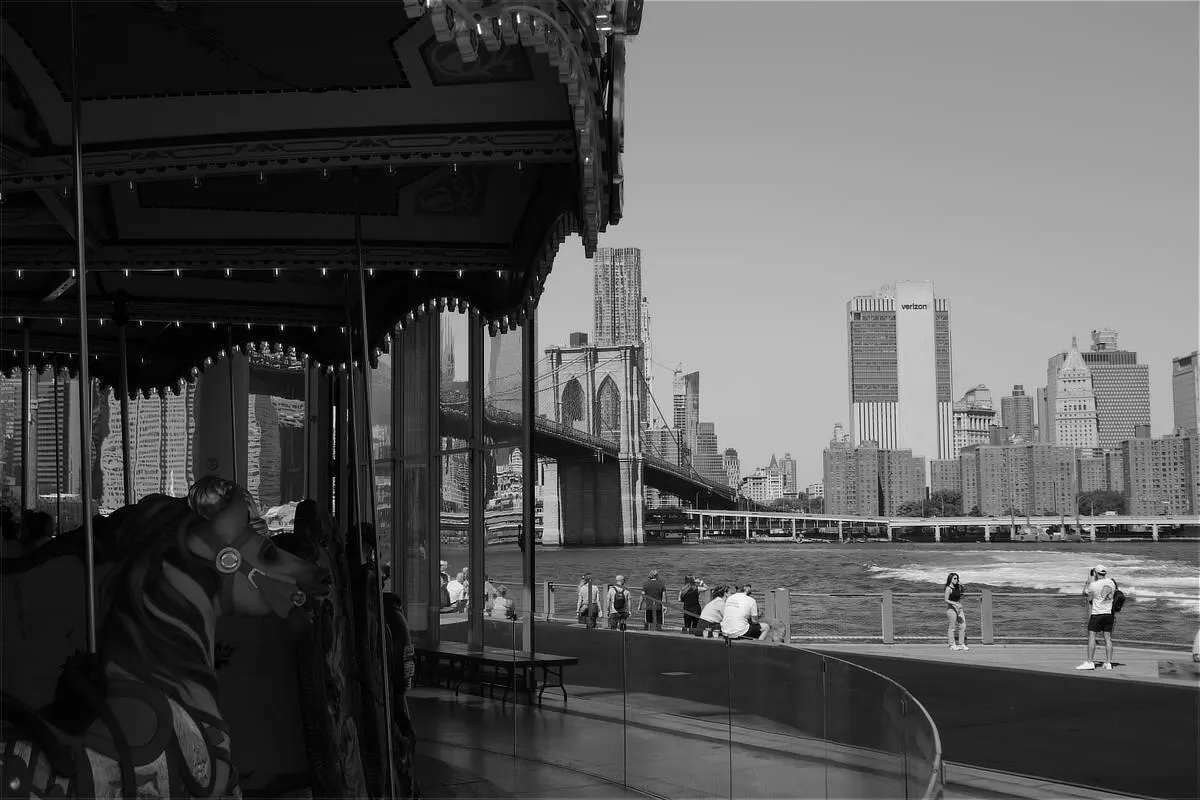 photograph of Brooklyn Bridge from Jane's Carousel